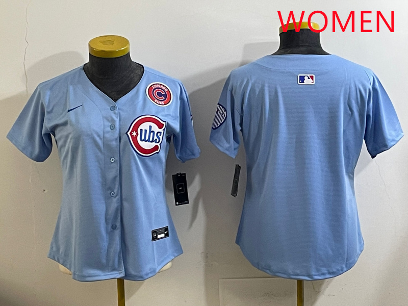 Women 2025 Chicago Cubs blank Blue Game Nike MLB Jersey style 54
